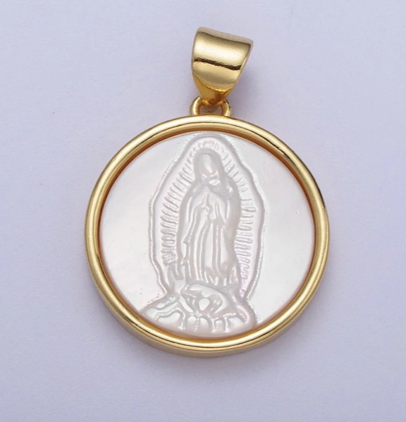 Naomi Mother of Pearl Virgen Guadalupe Charm