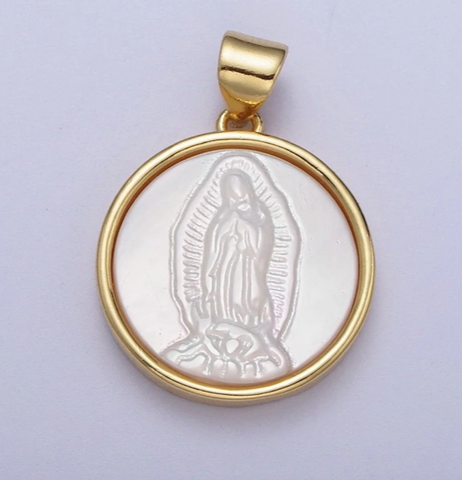 Naomi Mother of Pearl Virgen Guadalupe Charm