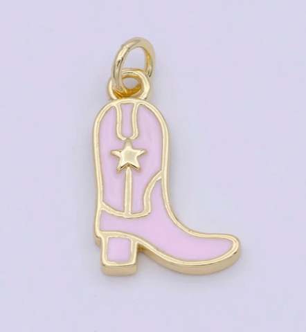 Kelly Anne Pink Cowgirl Boot Charm