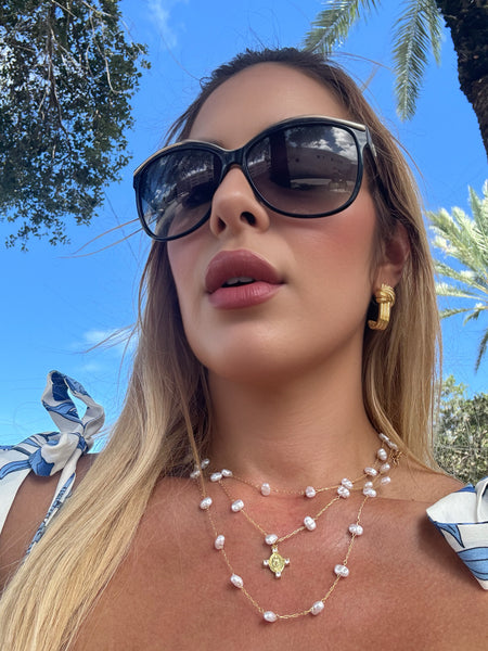 Hannah Dainty Pearl Chain Necklace