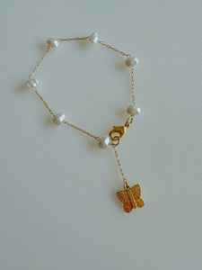 Hannah Dainty Pearl Chain Bracelet