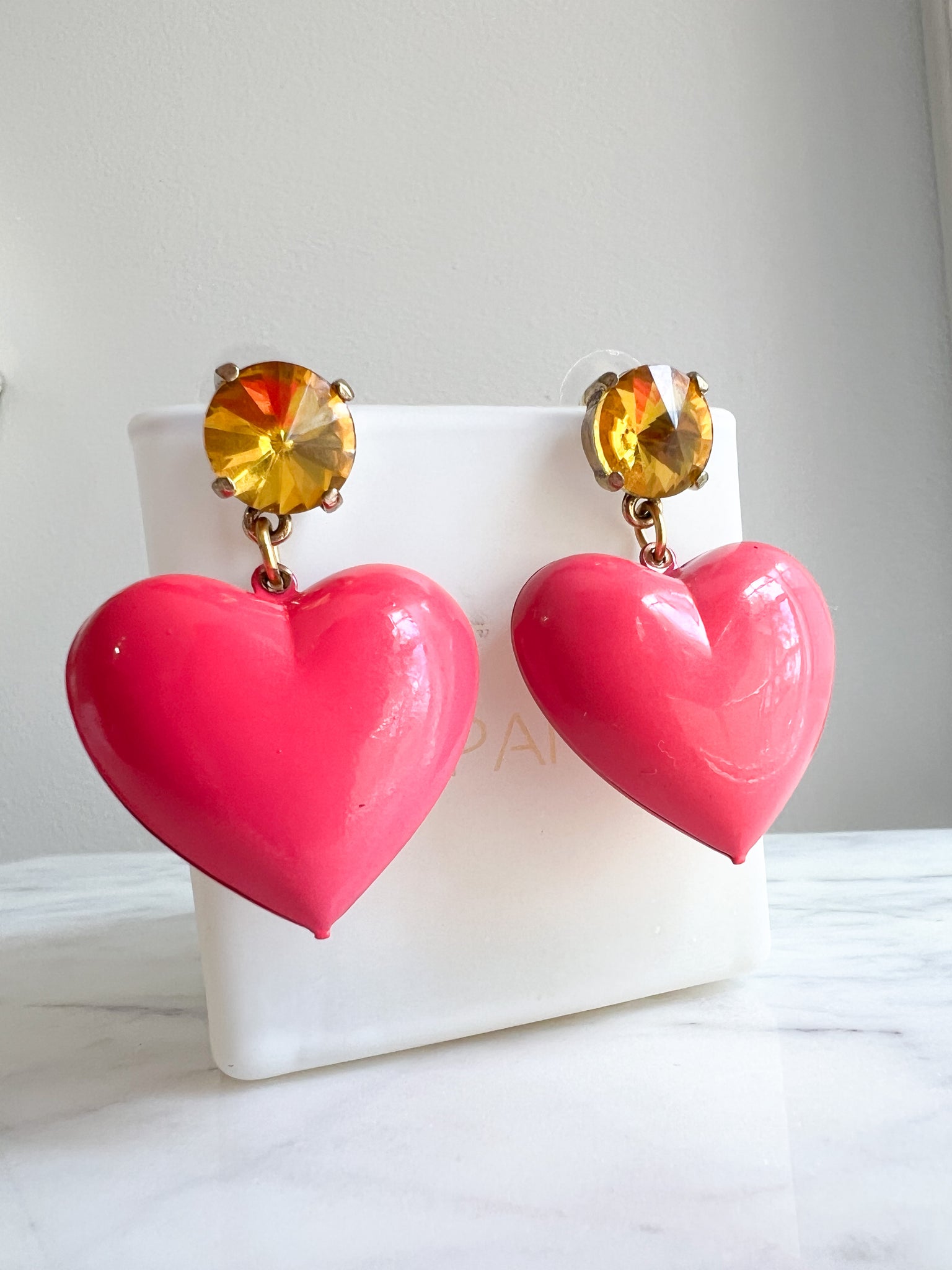 Prototype Crystal & Heart Summer Earrings