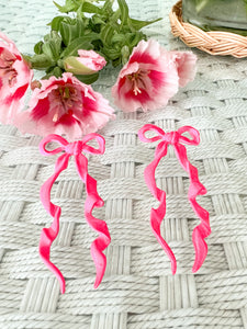 Day to Night Barbie Hot Pink Bow Earrings