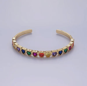 Goldie Rainbow Heart Bangle