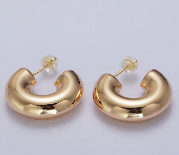 MOTIVATOR Chunky C Shaped Gold Hoops