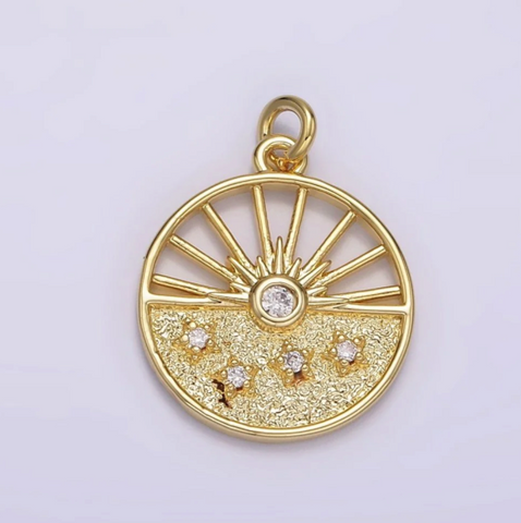 Priscila Celestial Sun Ray Stars Coin Charm