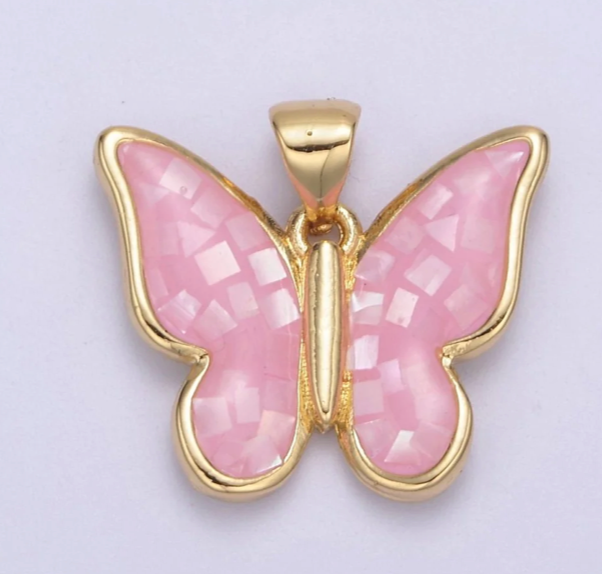 Nadia Opal Butterfly Charm