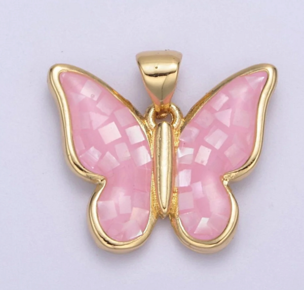Nadia Opal Butterfly Charm