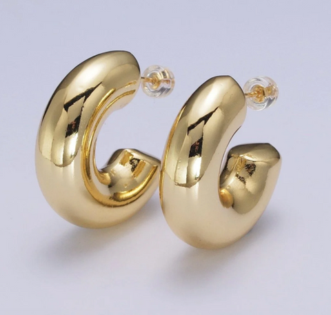 Quill Chunky Gold Hoops