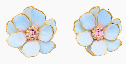 Julietta Statement Flower Pink Crystal Earring