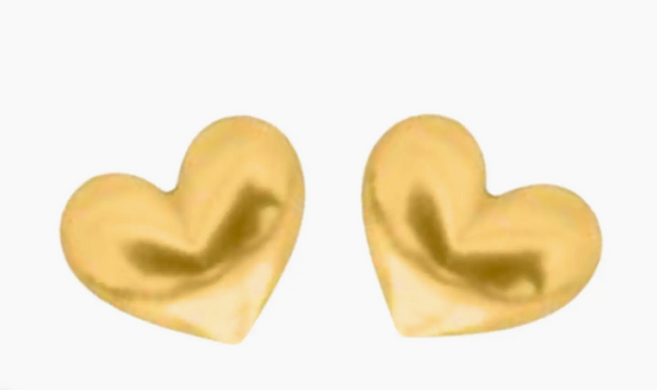 Dania Heart Puff Gold Earrings