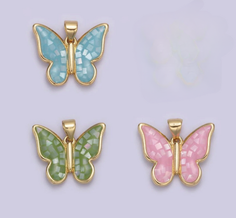 Nadia Opal Butterfly Charm