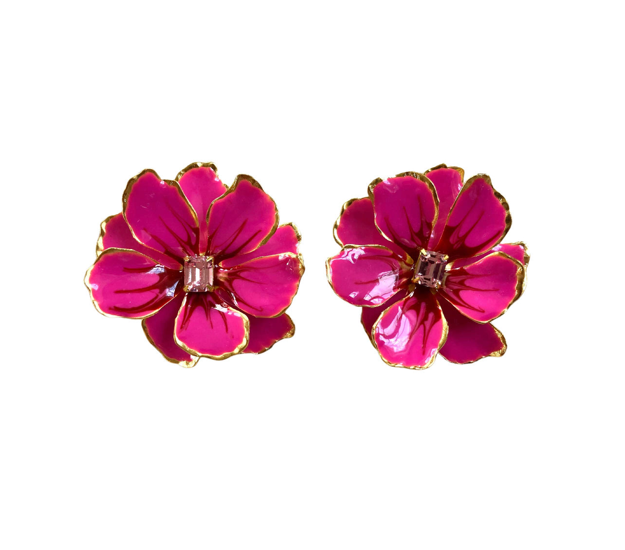 POWERHOUSE Magenta Flower Earrings
