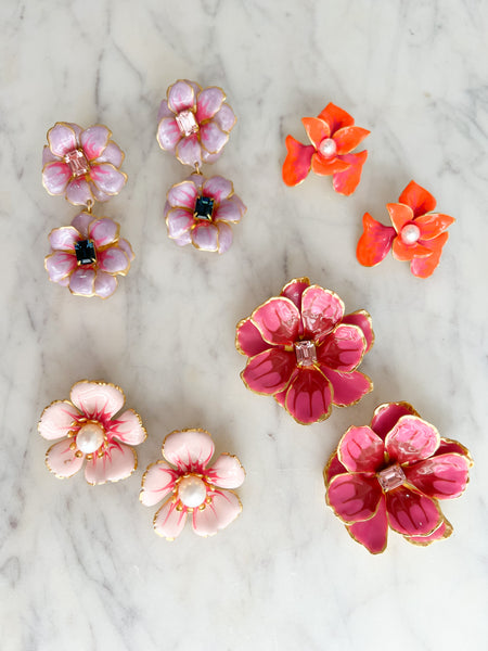 POWERHOUSE Magenta Flower Earrings