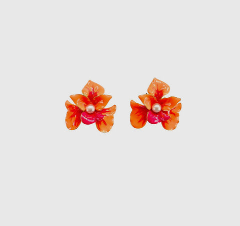 MANIFESTATION Orange Orchid Earrings