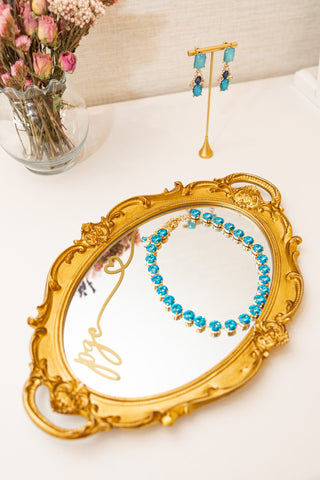 12k celebration Vivian Vibrant Turquoise Crystal Necklace