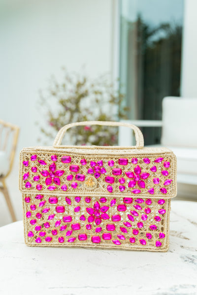 Hot Pink Crystal Handbag