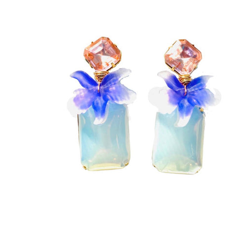 TENACITY Orchid and Crystal Earrings