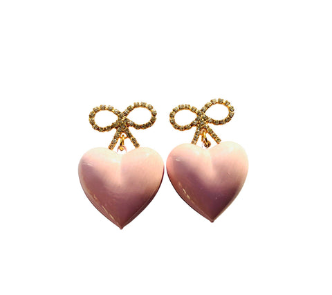 CONFIDENCE Bow and Heart Statement Earrings