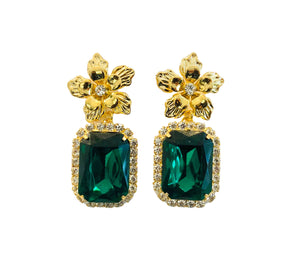 Gaia Green Crystal Earrings