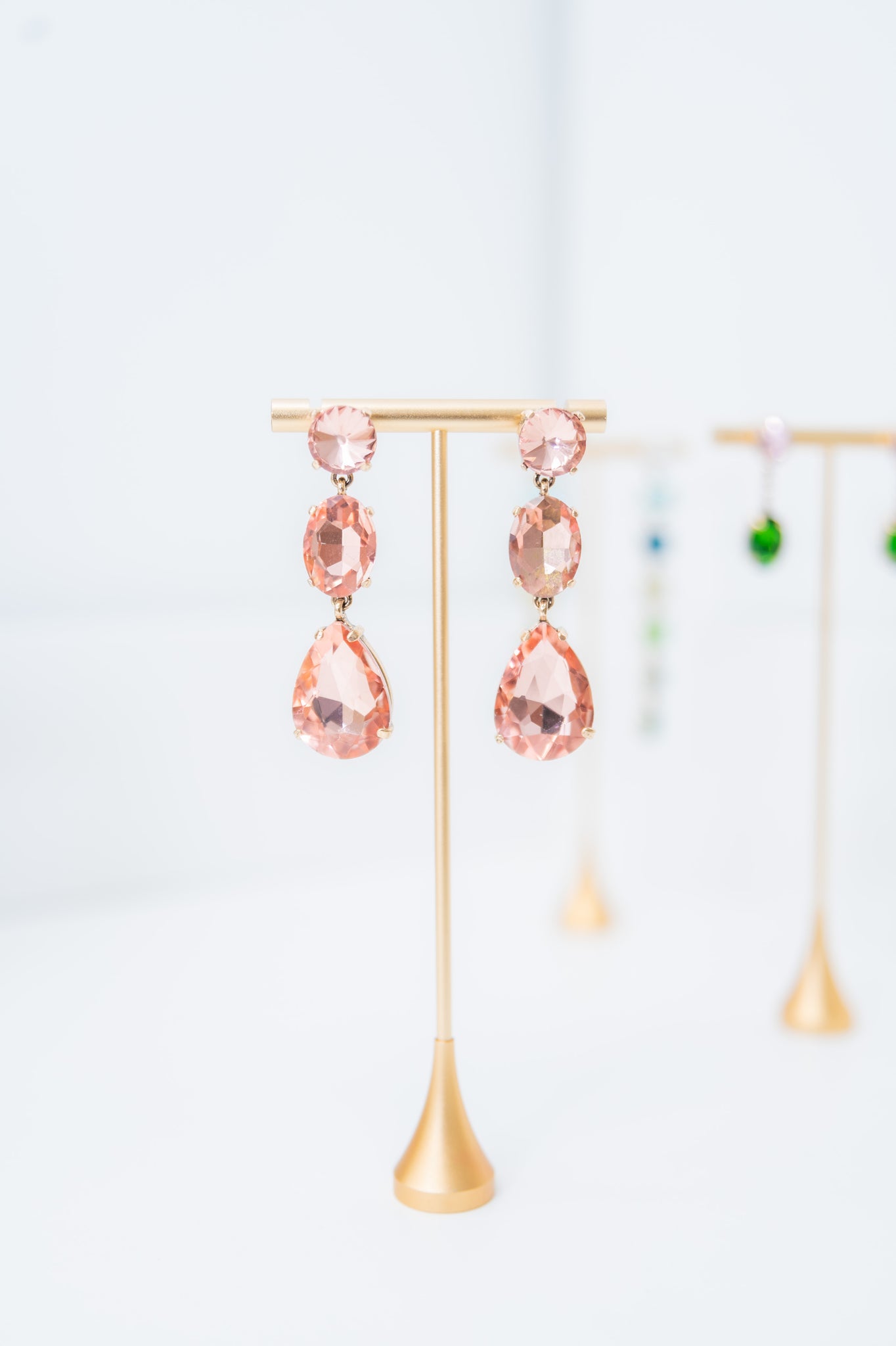 Penelope Pink Champagne  Crystal Earrings