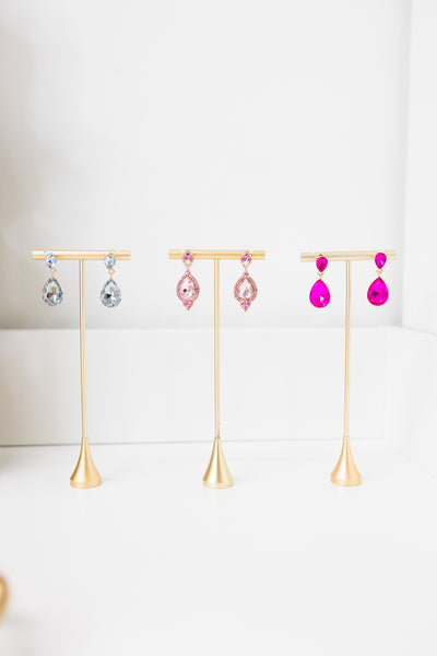 Peony Pink Crystal Earrings
